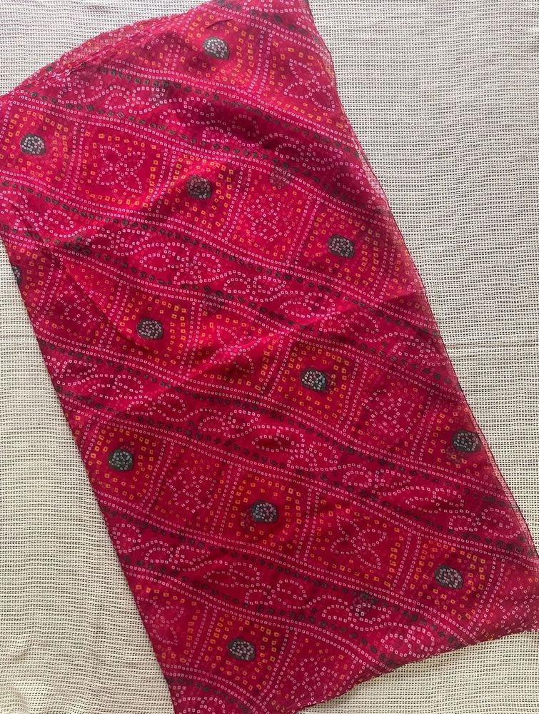 Red Bandhani Saree