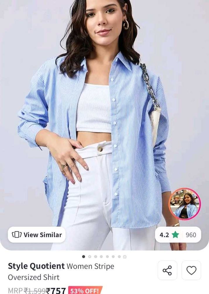 Striped Oversized Women's Shirt