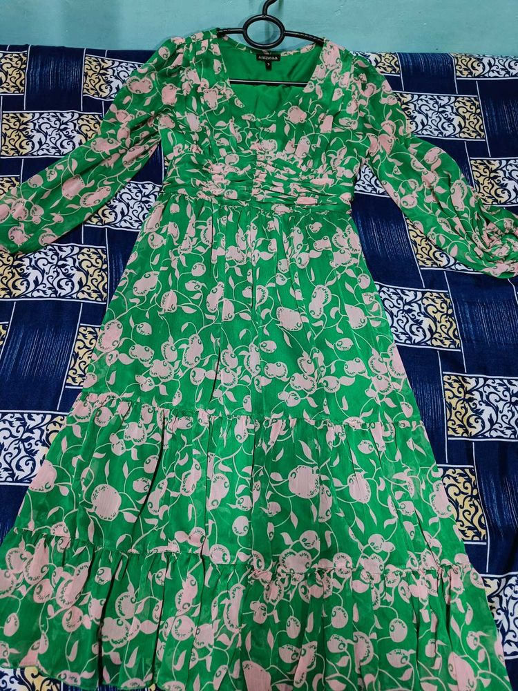 Floral Green Maxi Dress