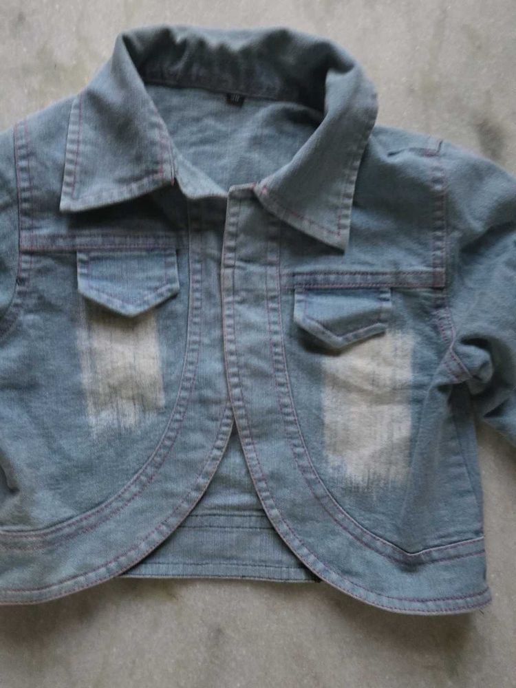 Cute Denim Cropped Jacket