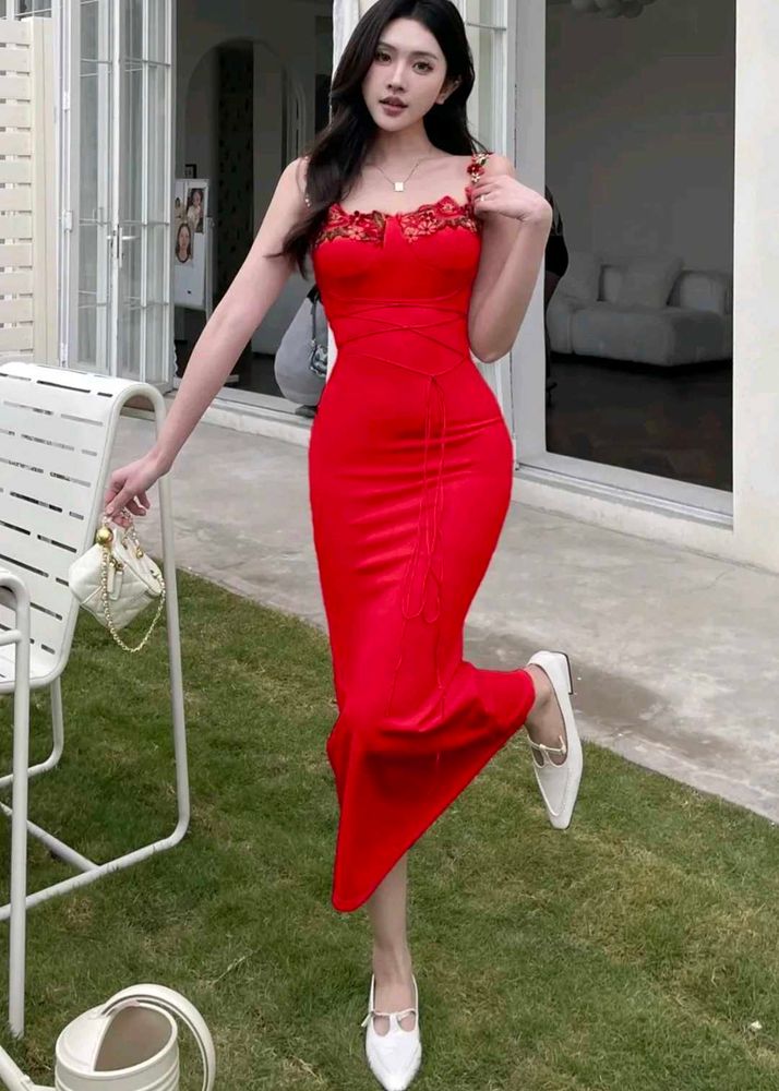 Red Floral Bodycon Dress