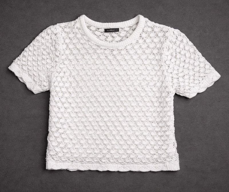 White Crochet Top from Zudio