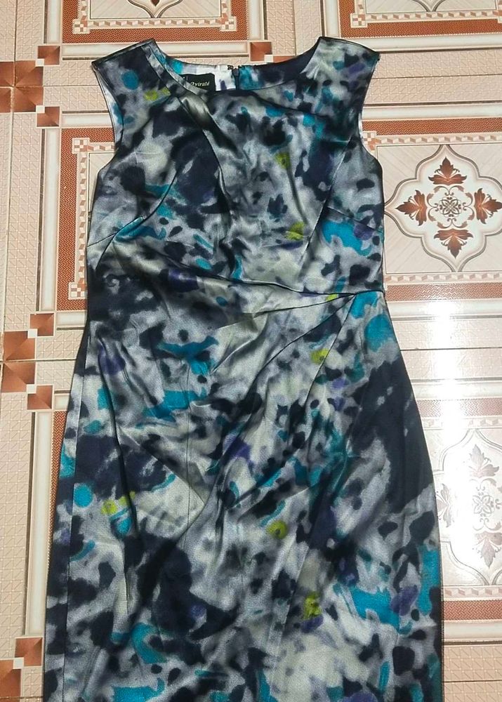 Abstract Print Sleeveless Dress