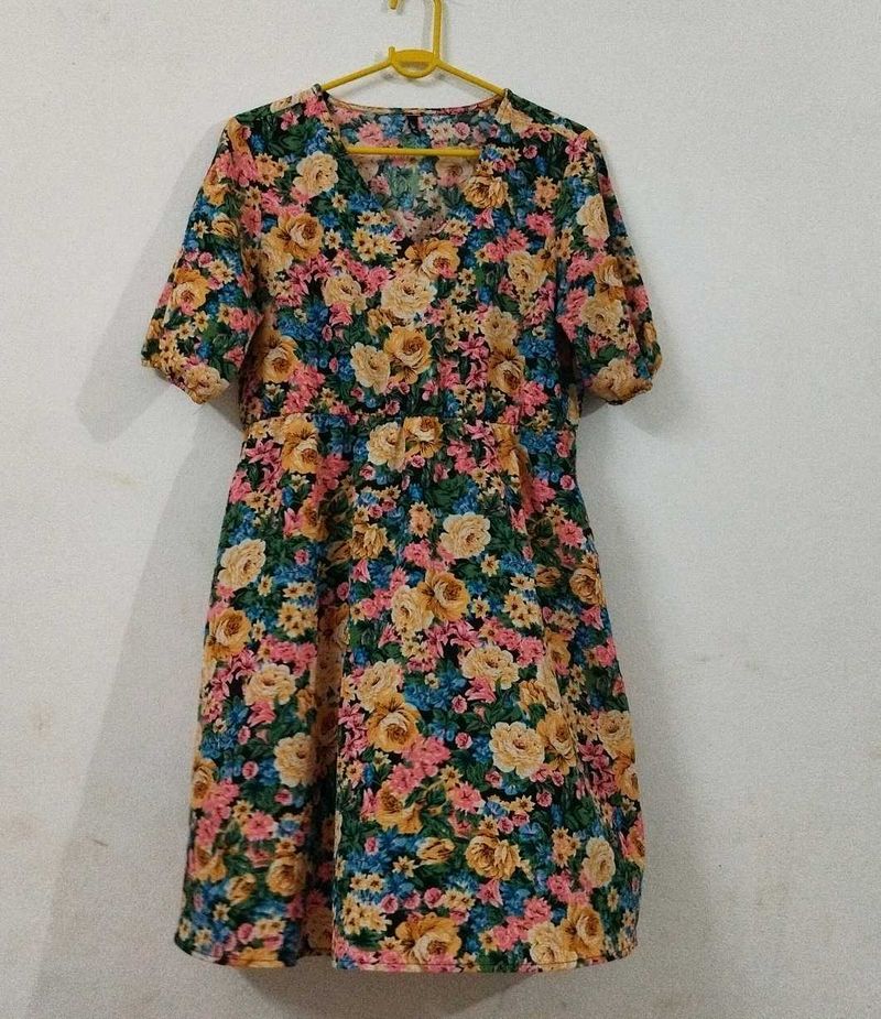 Floral Print Mini Dress