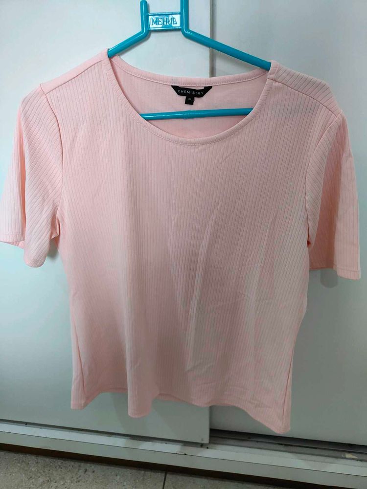 Pink Ribbed T-shirt