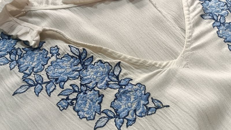 White Embroided Top