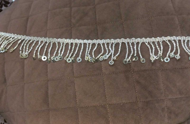 Golden Sequin Fringe Trim Lace