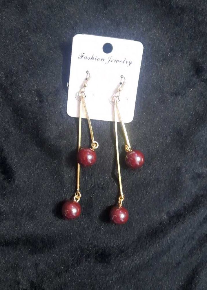 Stylish Cherry Drop Earrings.. never used