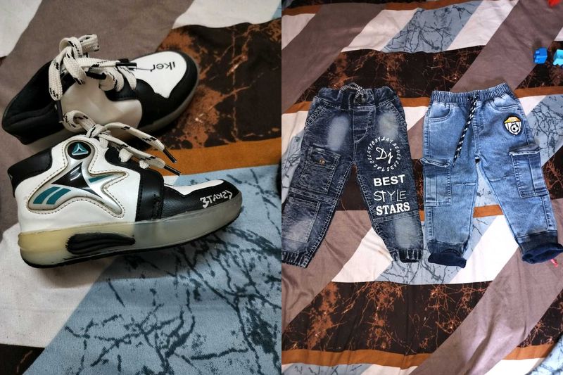 Combo Of Kids Sneakers &amp; Jeans Bundle