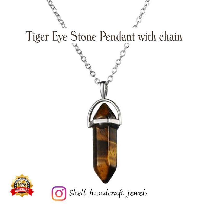 Tiger Eye Stone Pendant With Rope Or Chain