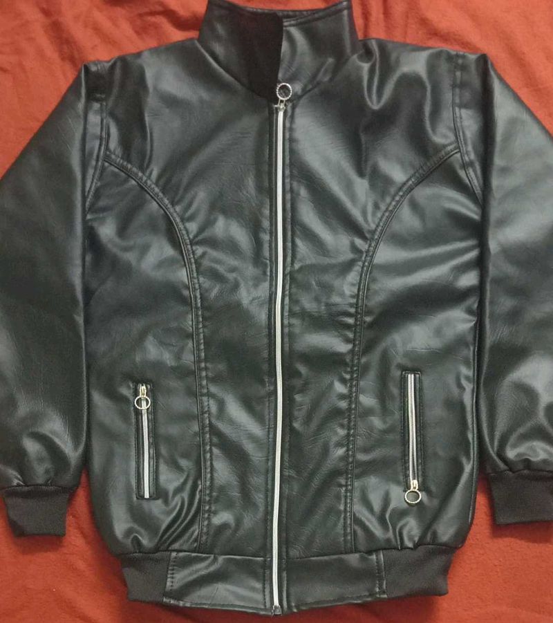 Stylish Black Faux Leather Jacket