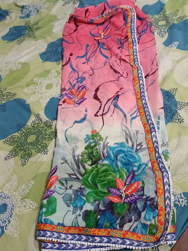 EMBROIDERD SAREE WITH BLOUSE