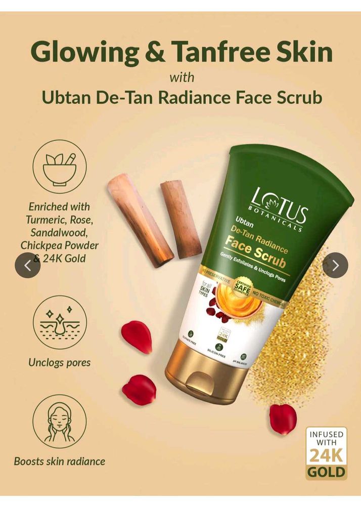 Lotus Botanicals Ubtan De-Tan Face Scrub 🌱
