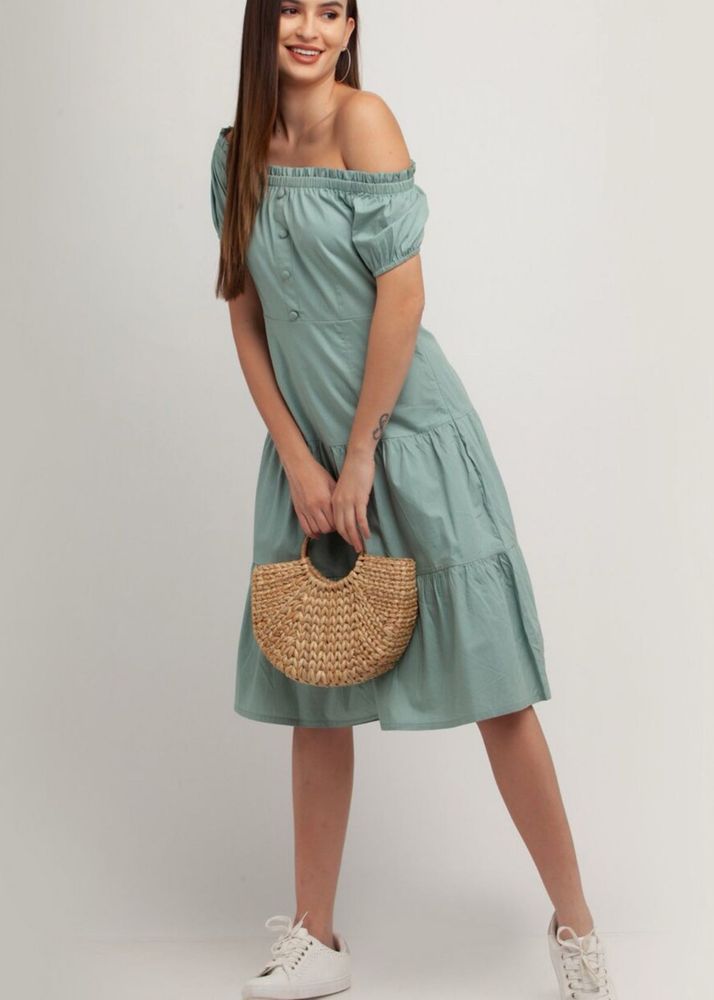 Off Shoulder Ruffled Tiered Dress