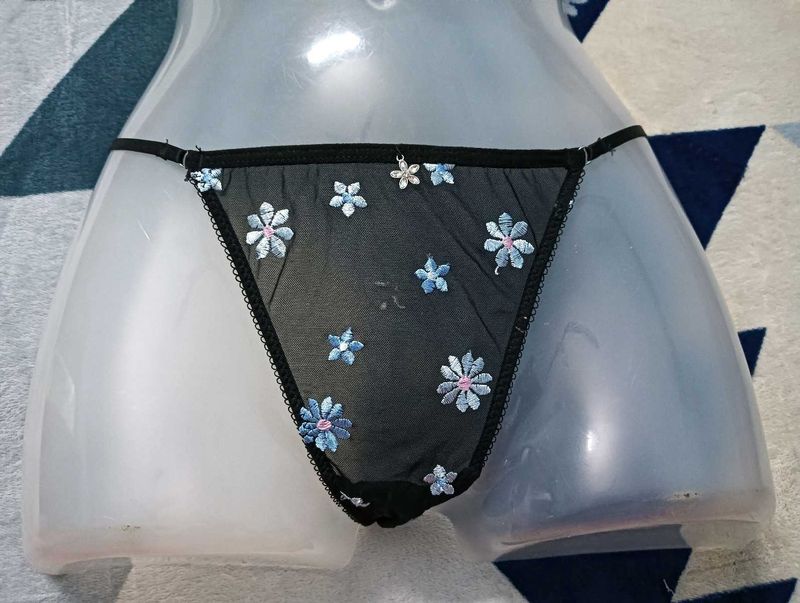 Floral Mesh Thong🖤hot