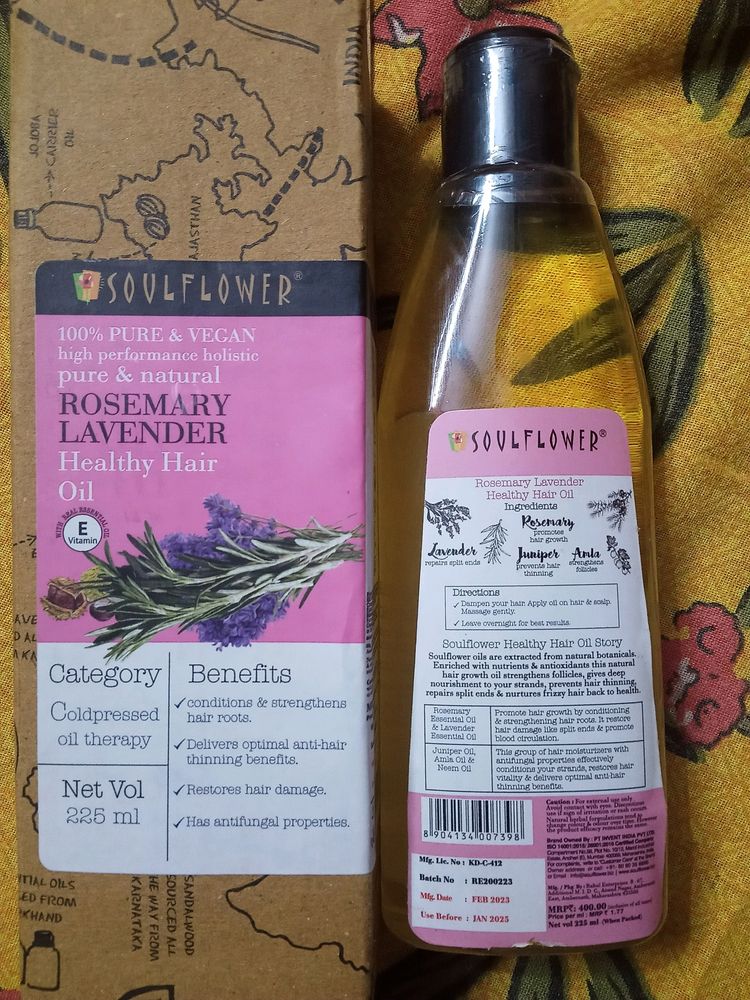 Soulflower Rosemary Lavender Healthy Hair Oil