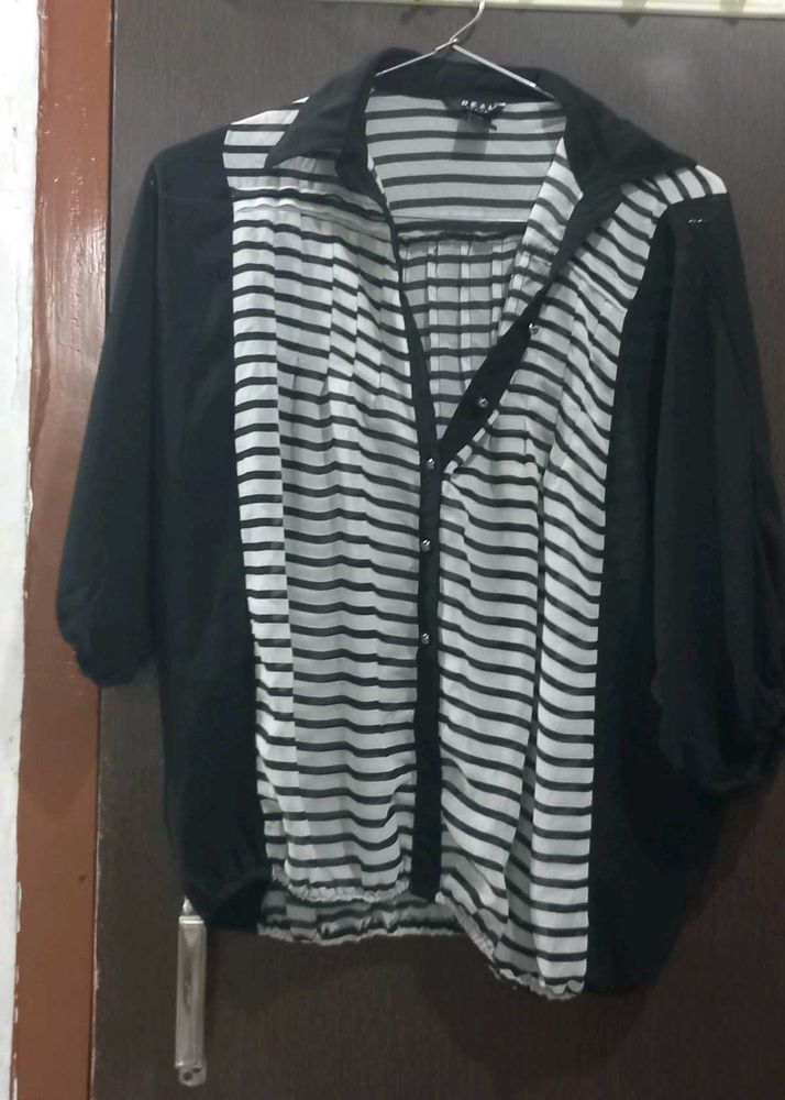 Striped Button-Up Top