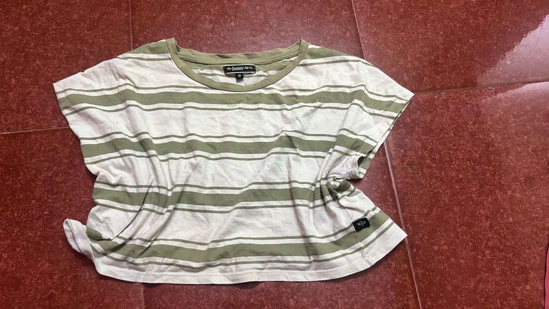 Crop Striped Tee