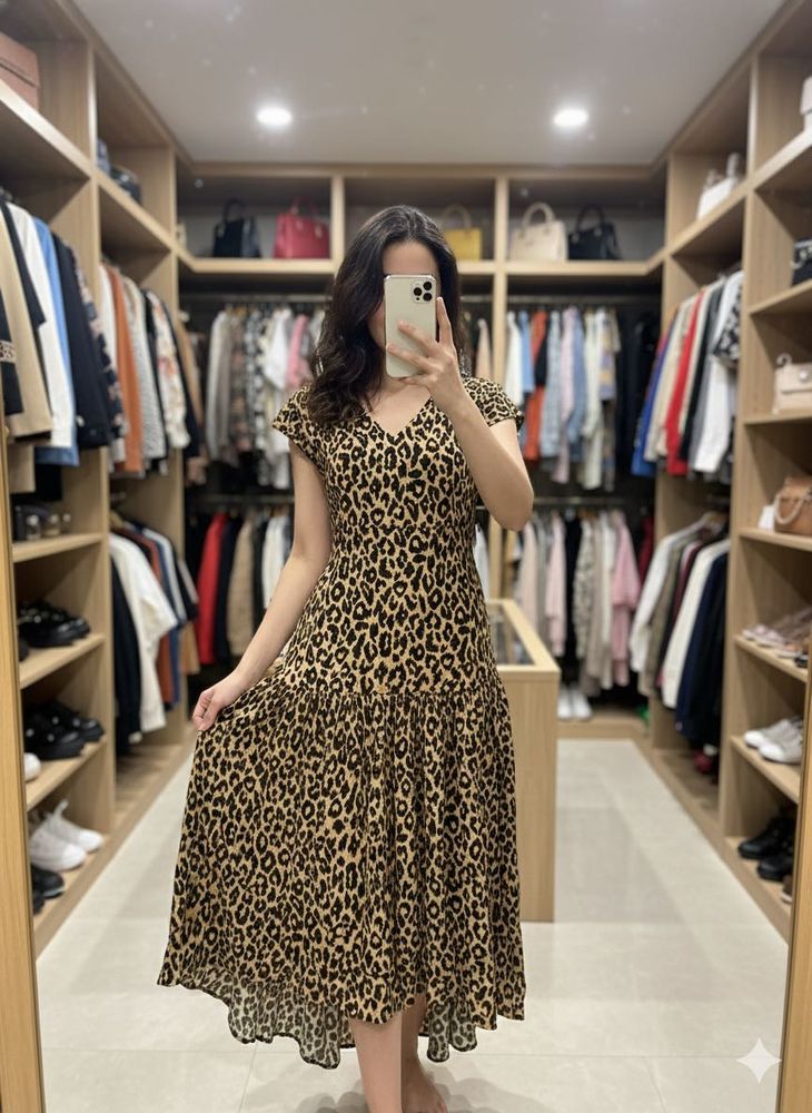 Pintrest Leopard Print Maxi Dress
