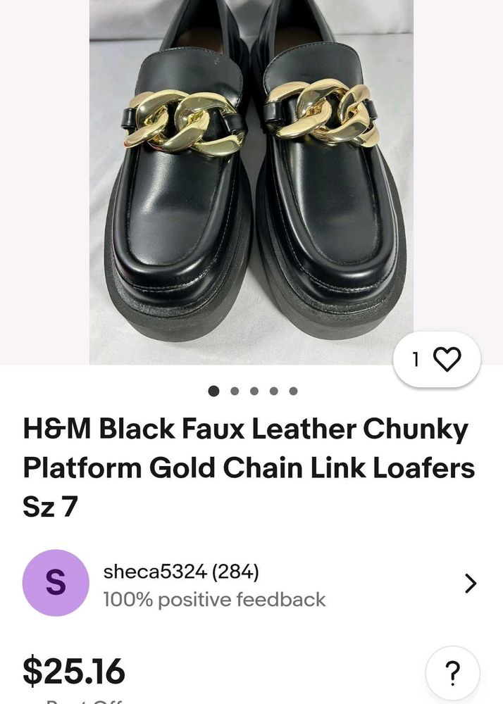 H&amp;M Black Chain Loafers