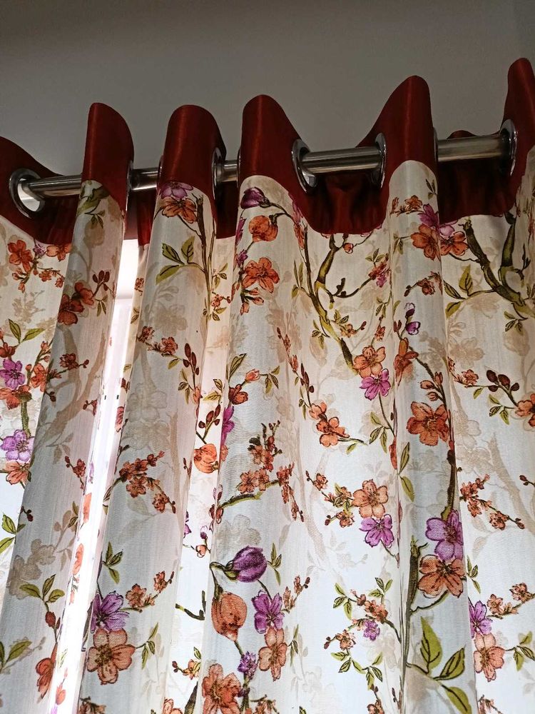 Floral Print Curtains set of 2, 5 feetand one 8 fe