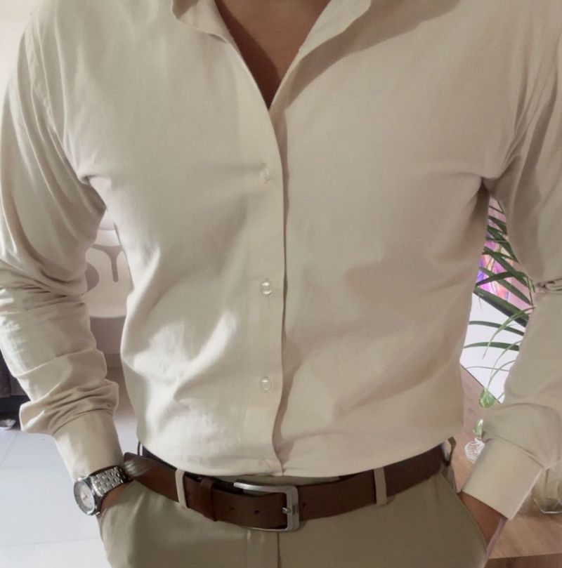 Men&#39;s Beige Formal Shirt