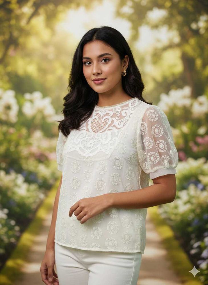 Elegant White Lace Top for Women