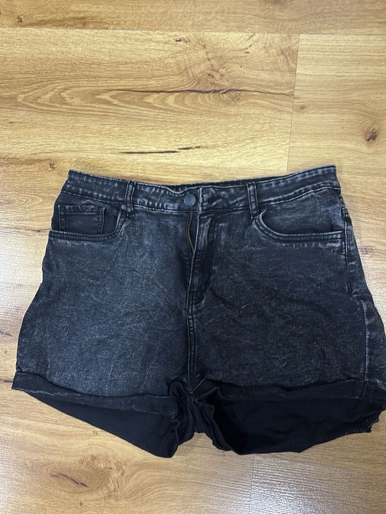 Black Denim Shorts