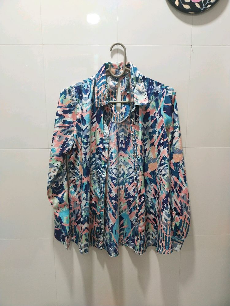 Multi Print Satin Shirt