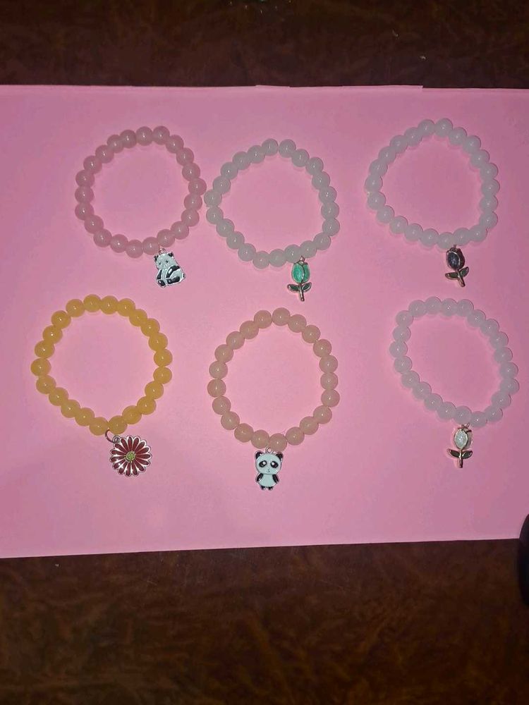 Beaded Charm Bracelets - Set of 2