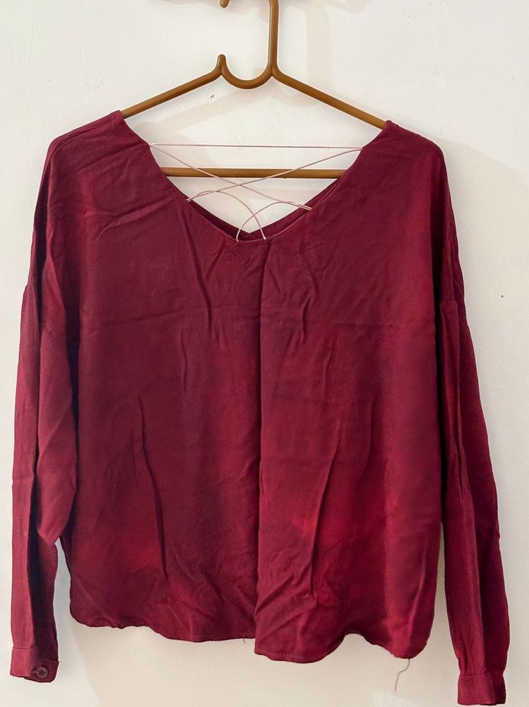 Maroon Long Sleeve Top