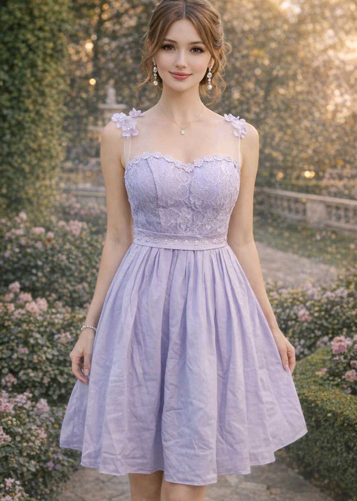 Lavender Lace Mini Dress free delivery