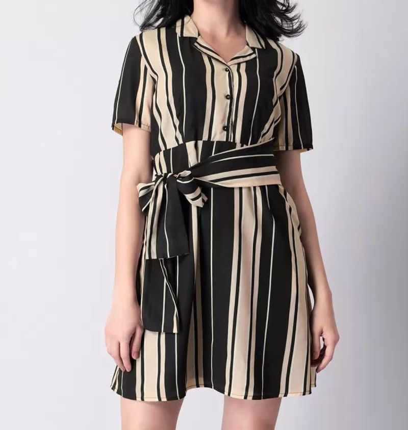 Faballey Striped A-line Dress (new)