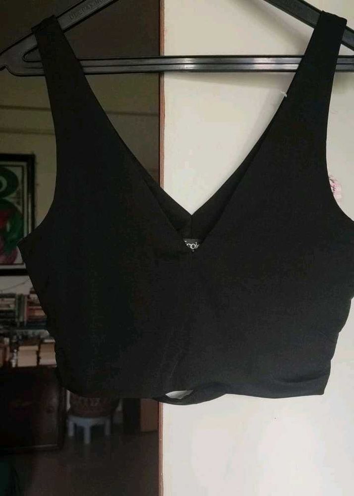 Brand New Black V-Neck Crop Top