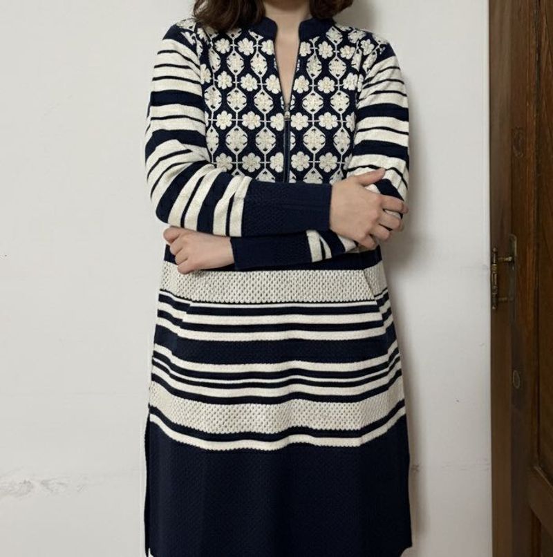 Elegant Striped Knit Dress