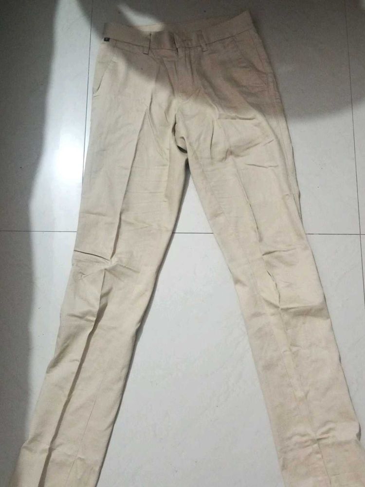 Beige Casual Pants