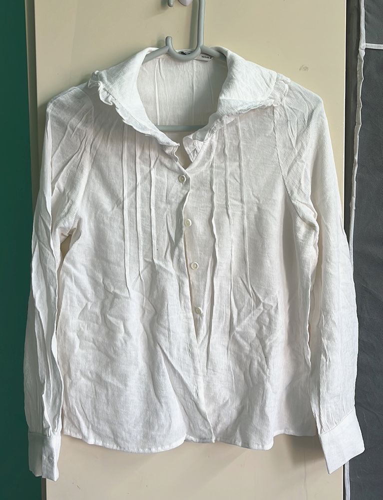 Korean Frilled Collar Shirt