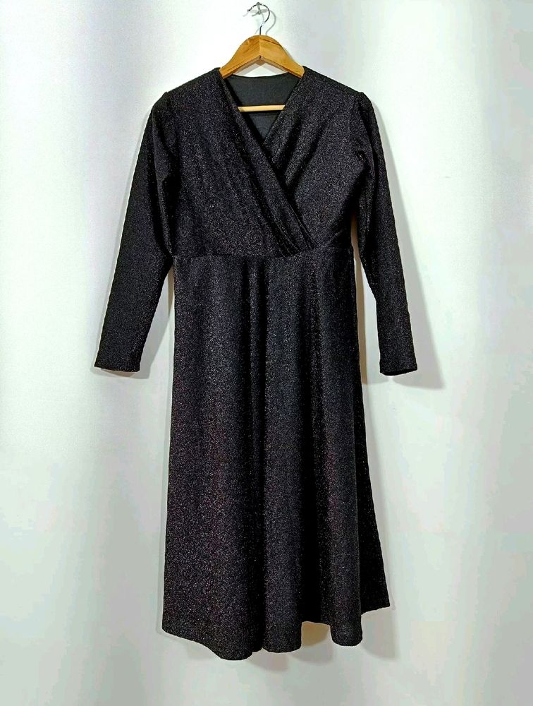 Shimmery Black A-line Party Dress