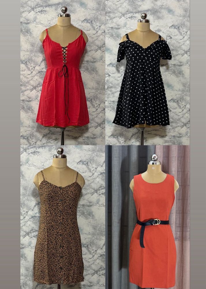 4 Dresses Combo Size S