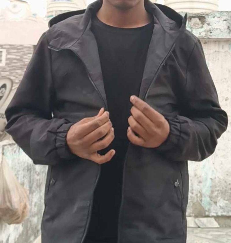 Stylish Black Hooded Jacket