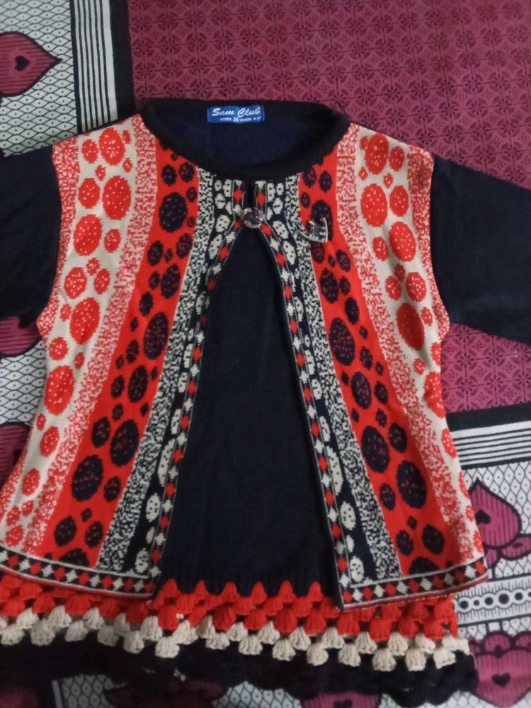 Retro Red Knit Cardigan