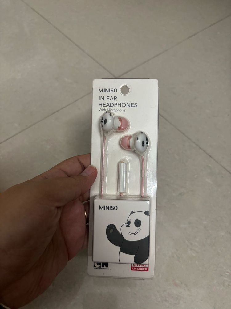 🆕 “Miniso” CN Licensed Earphones- We Bare Bears