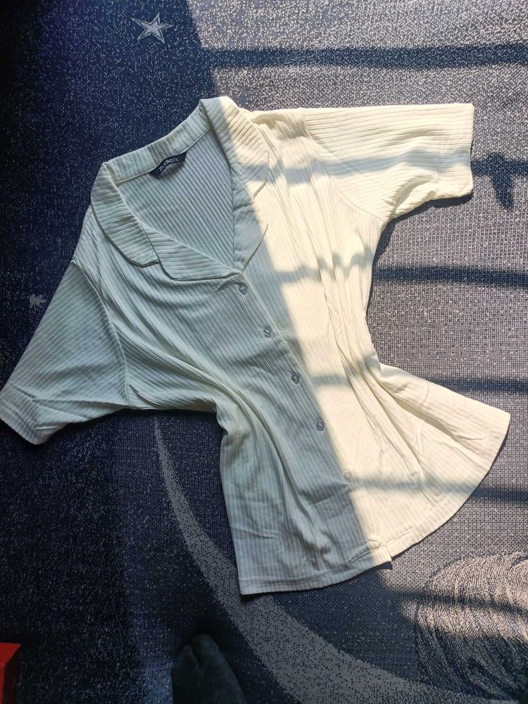 Ribbed Button-Down shirt/top