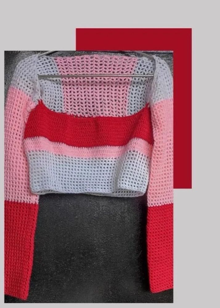 Crochet Crop Top Sweater