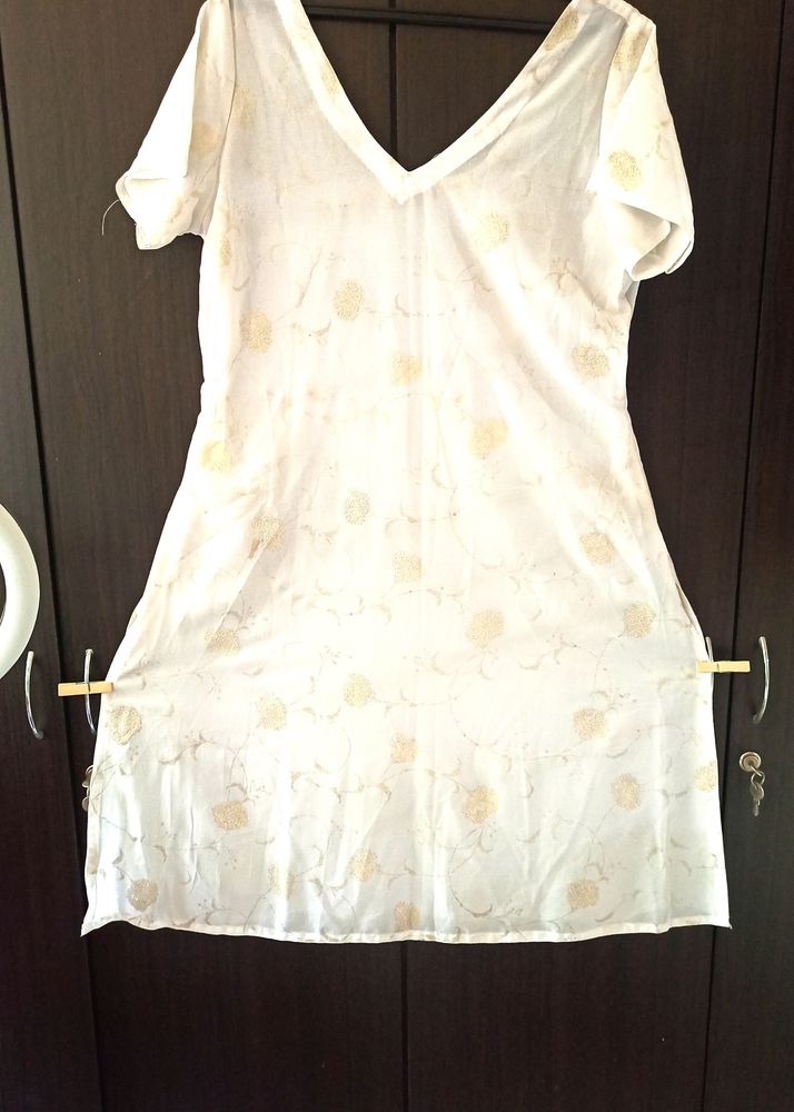 Women Sheer White Tailor Made Kurti Il B 42 I