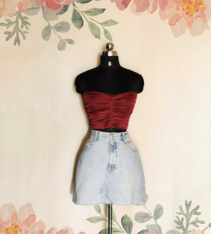 Ruched Bustier Top