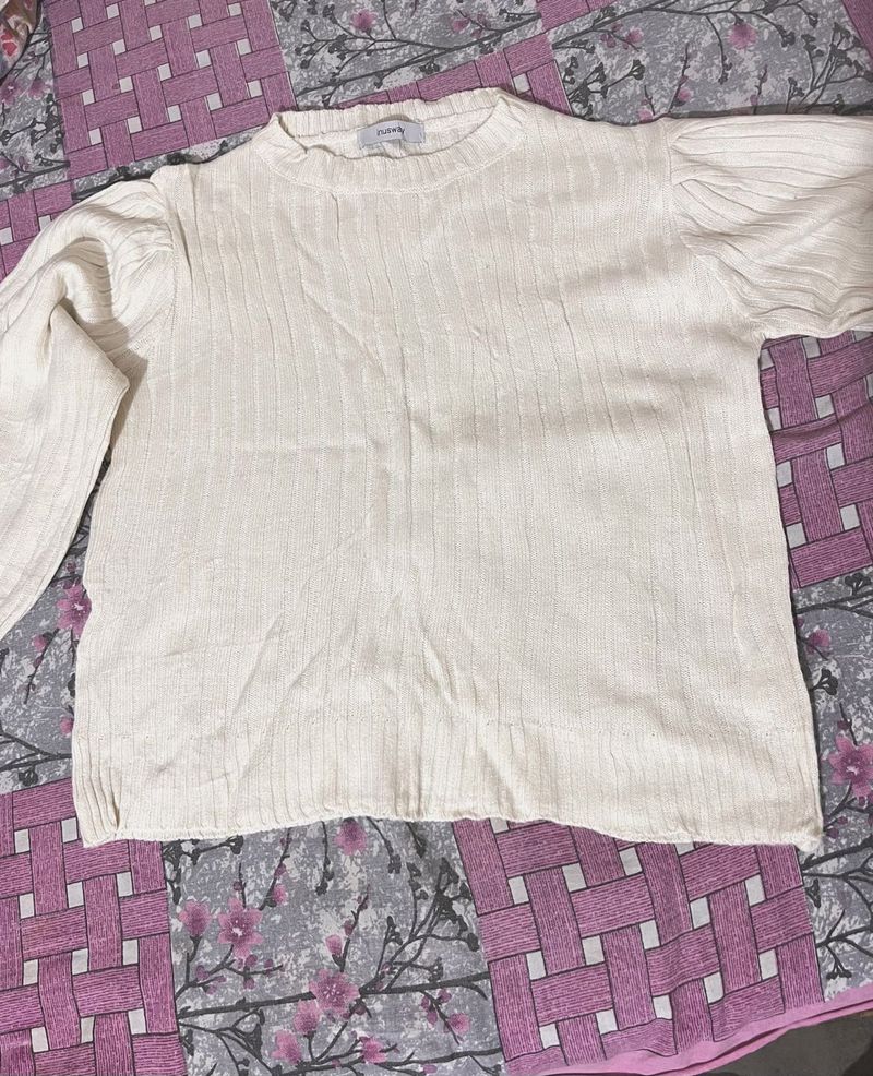 Elegant Cream Knit Sweater