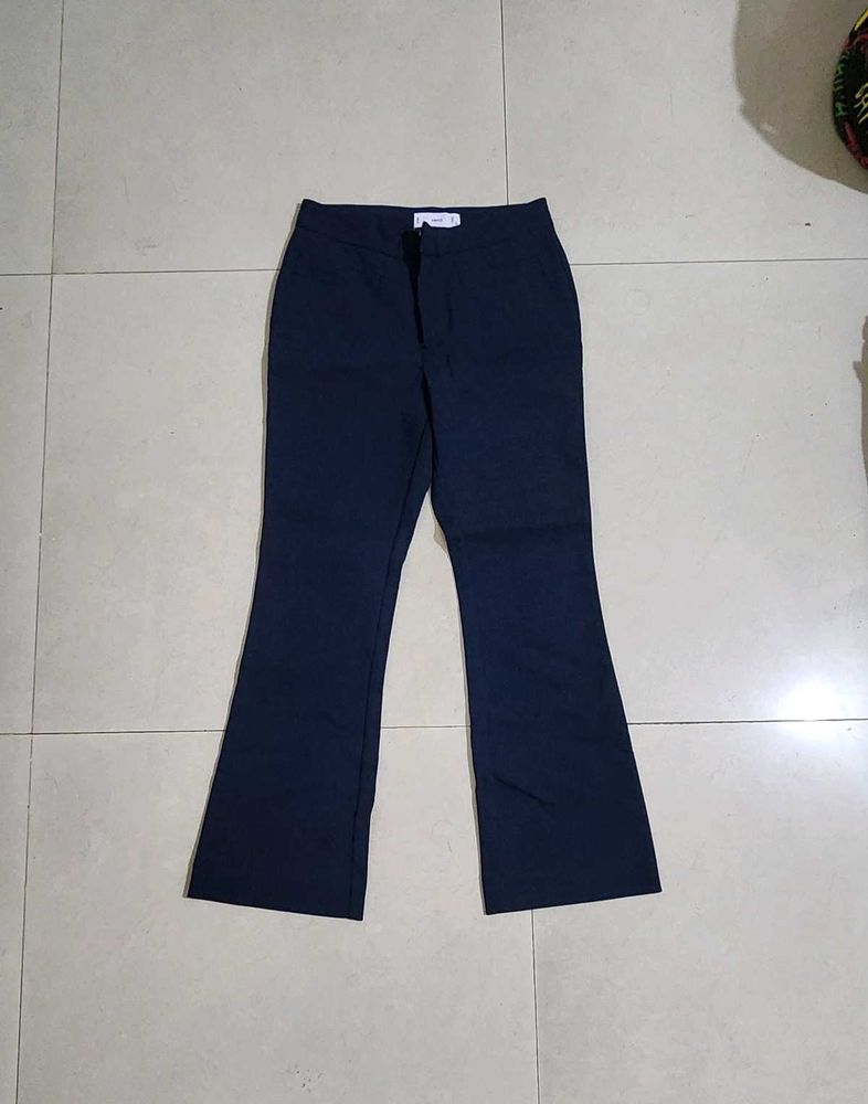 MANGO Formals Navy Bootcut Trousers