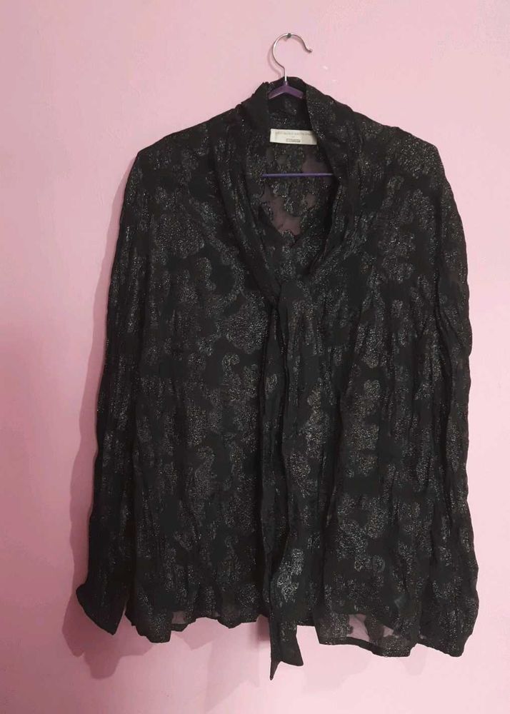 Vintage Sparkly Black Top