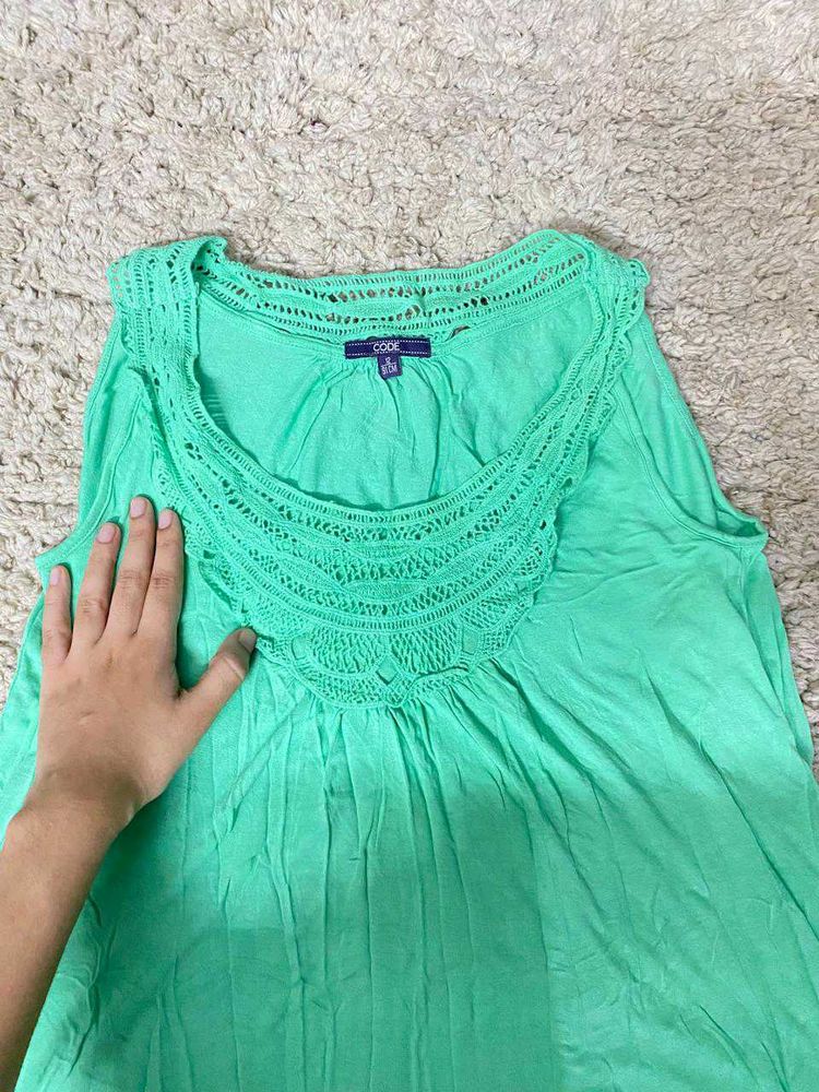 Mint Green Lace Tank Top